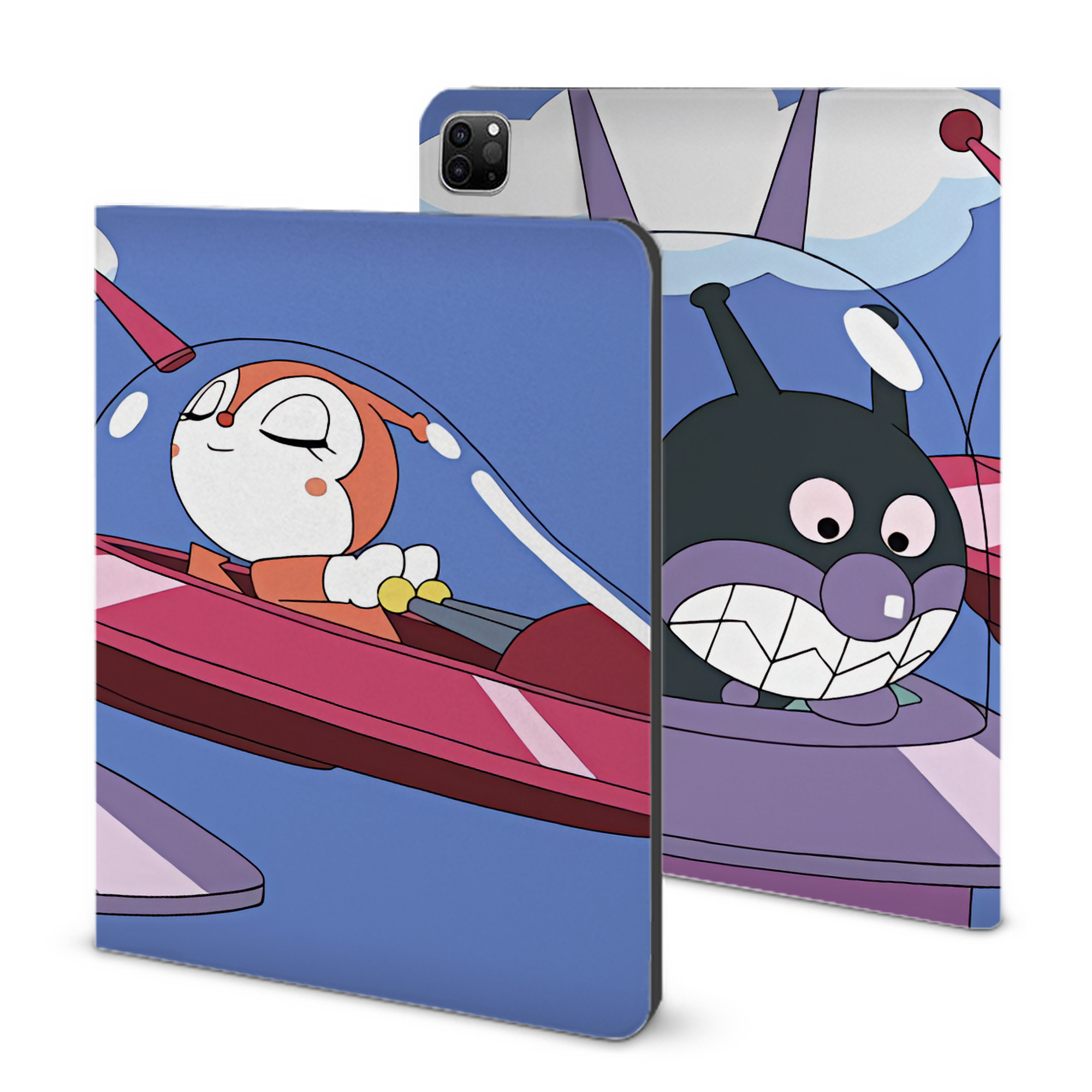 （画像用） アンパンマン Anpanman IPad ケース ブック型 PUレザー TPU 耐衝撃 軽量 薄型 ペン収納なし 全面保護 IPad 各モデル対応
